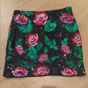 ✨ 12th Tribe Sequin Rose Mini Skirt (NWT)